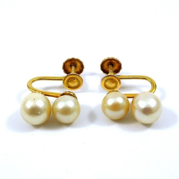 Double Pearl Earrings Image 2 Joint Venture Jewelry Cary, NC