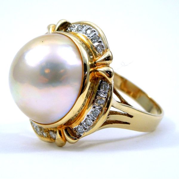 Mabe Pearl and Diamond Ring Image 2 Joint Venture Jewelry Cary, NC