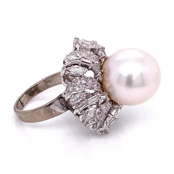 South Sea Pearl and Diamond Fashion Ring Image 2 Joint Venture Jewelry Cary, NC
