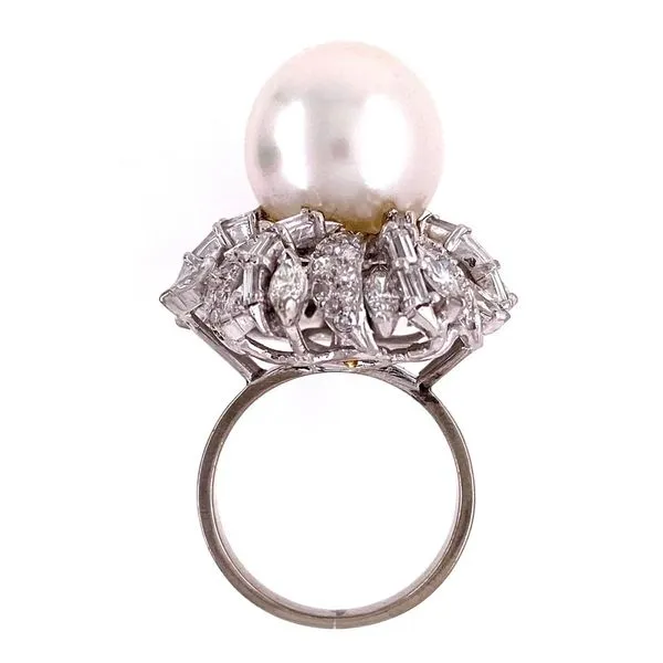 South Sea Pearl and Diamond Fashion Ring Image 3 Joint Venture Jewelry Cary, NC