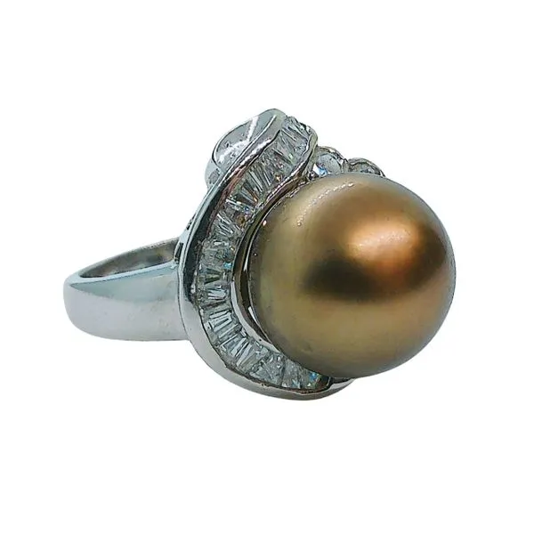Brown Pearl and Diamond Ring Image 3 Joint Venture Jewelry Cary, NC