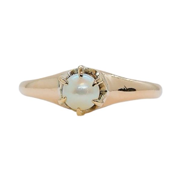 Estate Yellow Gold 4mm Pearl Ring Joint Venture Jewelry Cary, NC