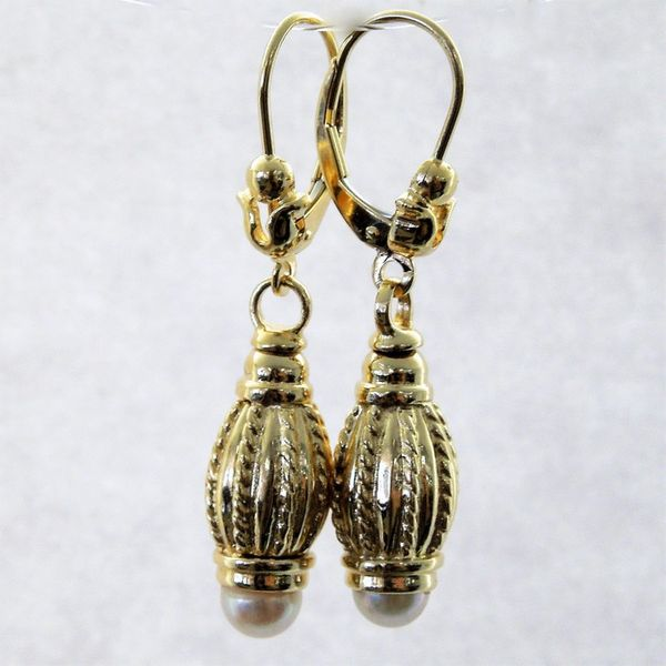 Gold Pearl Earrings Joint Venture Jewelry Cary, NC