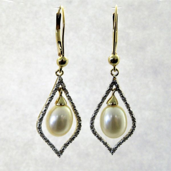 Pearl and Diamond Drop Earrings Joint Venture Jewelry Cary, NC