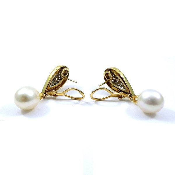South Sea Pearl and Diamond Earrings Image 2 Joint Venture Jewelry Cary, NC