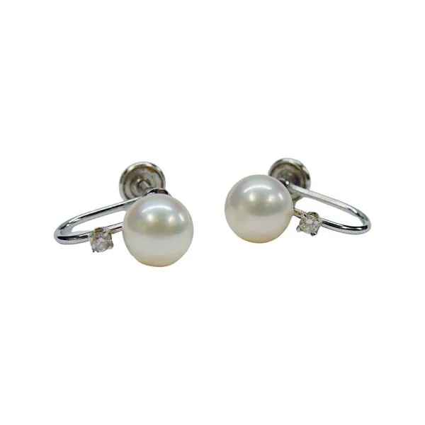 Clip On Pearl and Diamond Earrings Joint Venture Jewelry Cary, NC
