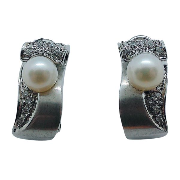 Pearl and Diamond Earrings Joint Venture Jewelry Cary, NC