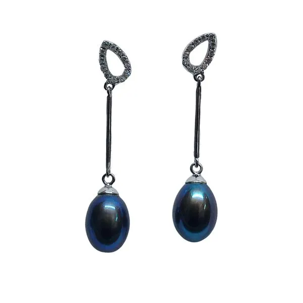 Black Pearl and Diamond Earrings Joint Venture Jewelry Cary, NC