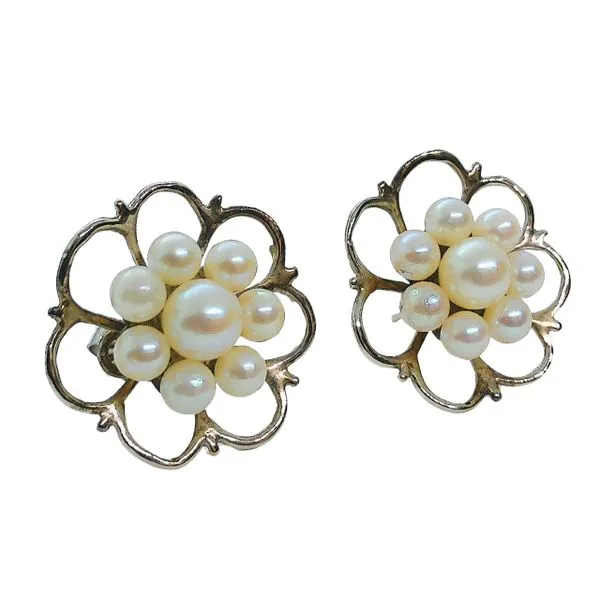 Pearl Flower Earrings Image 3 Joint Venture Jewelry Cary, NC