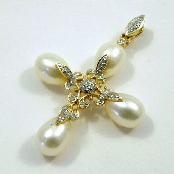 Pearl and Diamond Cross Joint Venture Jewelry Cary, NC