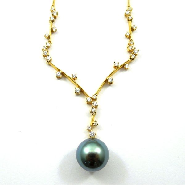 Black Pearl and Diamond Necklace Joint Venture Jewelry Cary, NC