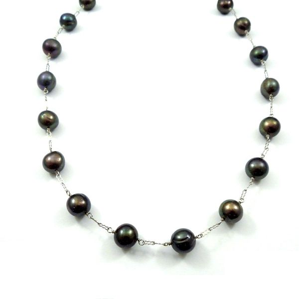 Black Tin Cup Pearl Necklace Joint Venture Jewelry Cary, NC