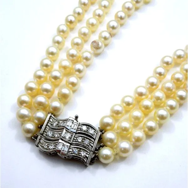 Vintage Three Stand Convertible Pearl Necklace Image 2 Joint Venture Jewelry Cary, NC