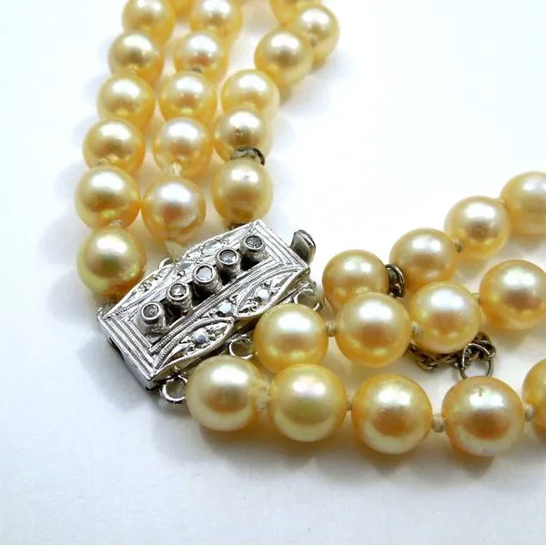 Vintage Three Stand Pearl Necklace Image 3 Joint Venture Jewelry Cary, NC