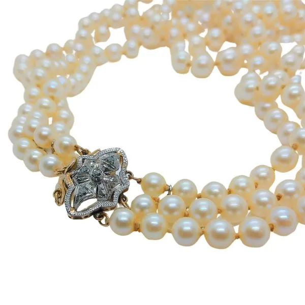 Vintage Three Strand Pearl Necklace Joint Venture Jewelry Cary, NC