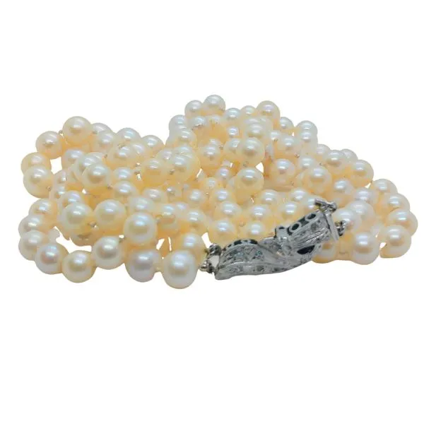 Vintage Diamond Clasp Pearl Necklace Joint Venture Jewelry Cary, NC