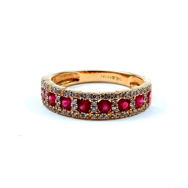 Rose Gold Ruby Wedding Band Joint Venture Jewelry Cary, NC