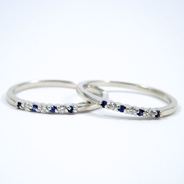 Sapphire and Diamond Wedding Bands Joint Venture Jewelry Cary, NC