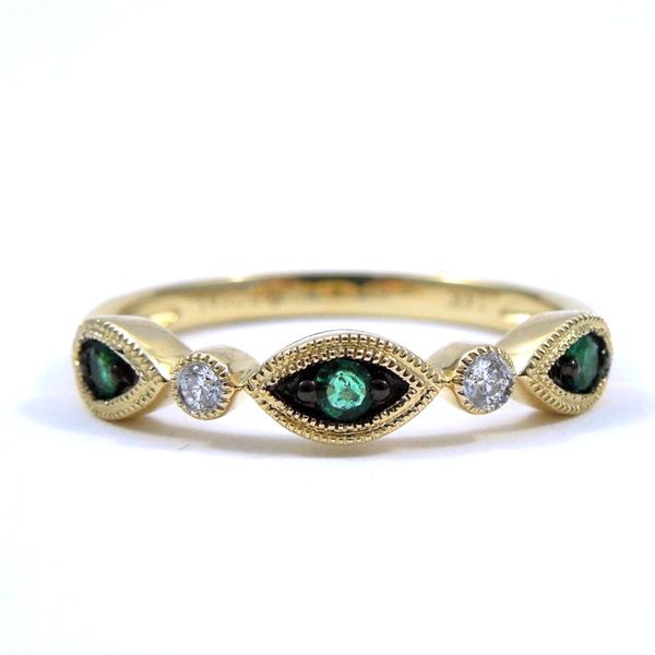 Emerald and Diamond Wedding Band Joint Venture Jewelry Cary, NC