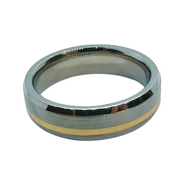 Titanium and Gold Wedding Band Image 2 Joint Venture Jewelry Cary, NC