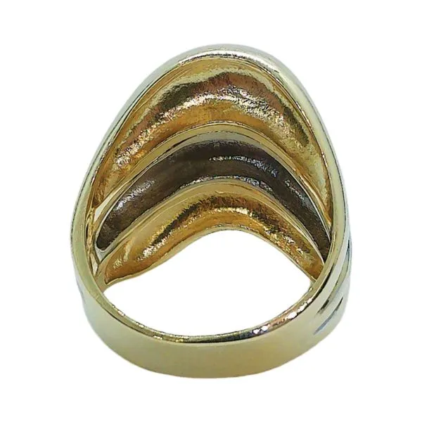 14K Two-Tone Gold Wave Bubble Ring – Retro Estate Statement Ring Image 4 Joint Venture Jewelry Cary, NC