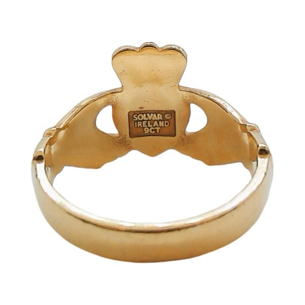 9K Yellow Gold Irish Claddagh Estate Ring Image 3 Joint Venture Jewelry Cary, NC