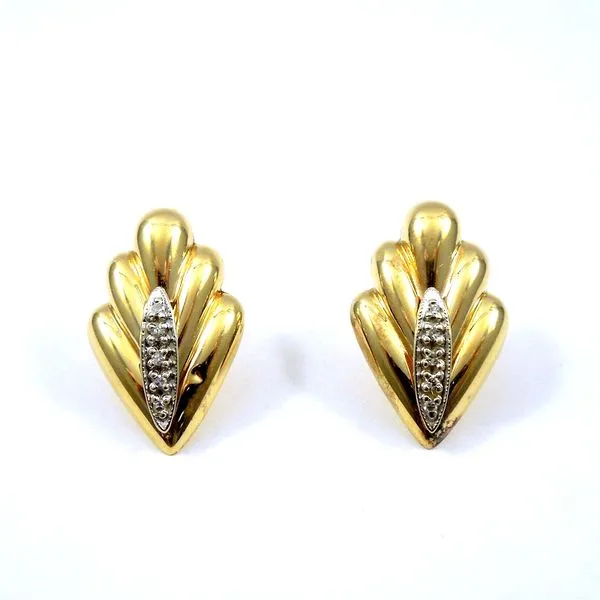 Gold Fan Earrings Joint Venture Jewelry Cary, NC