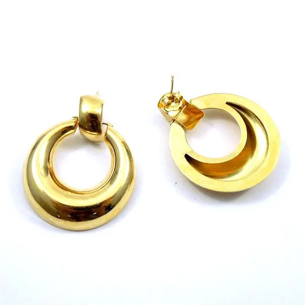 Gold Circle Stud Earrings Image 2 Joint Venture Jewelry Cary, NC