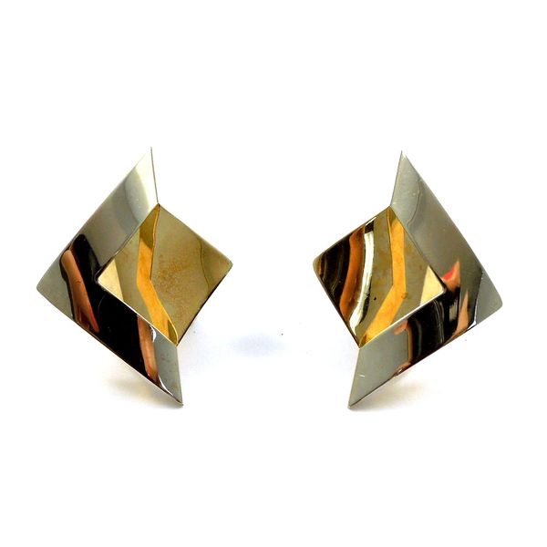Two Tone Triangle Earrings Joint Venture Jewelry Cary, NC