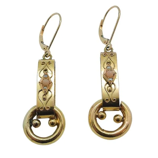 Vintage Gold Drop Earrings Image 3 Joint Venture Jewelry Cary, NC
