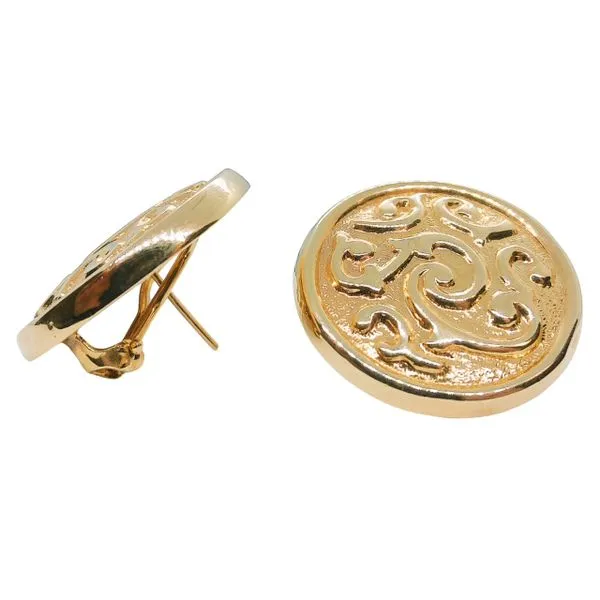 Gold Disc Earrings Image 2 Joint Venture Jewelry Cary, NC