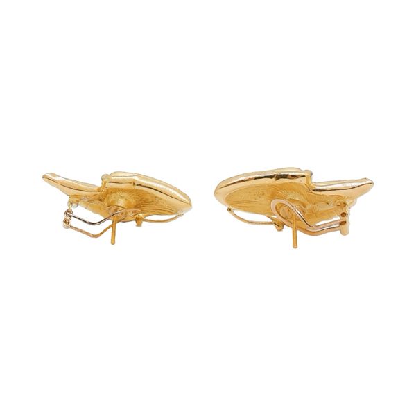 Estate 14K Yellow Gold Butterfly Earrings Image 3 Joint Venture Jewelry Cary, NC