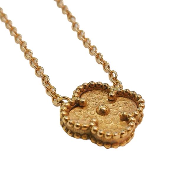 18k Rose Gold Clover Estate Necklace Image 2 Joint Venture Jewelry Cary, NC