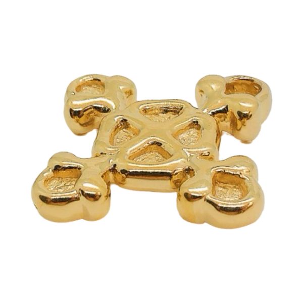 Estate 14K Yellow Gold Hollow Openwork Cross Pendant Image 2 Joint Venture Jewelry Cary, NC