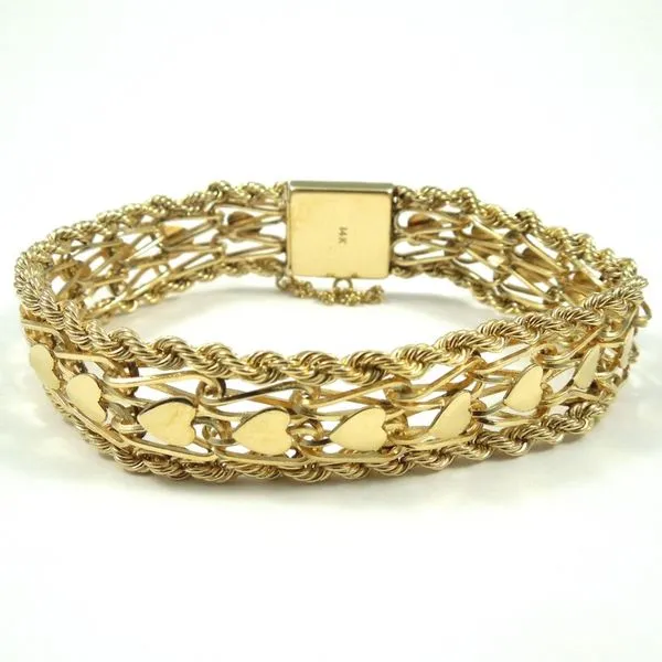 Wide Yellow Gold Bracelet Joint Venture Jewelry Cary, NC