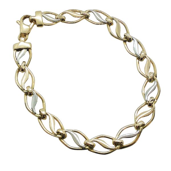 Two Tone Gold Link Bracelet Joint Venture Jewelry Cary, NC