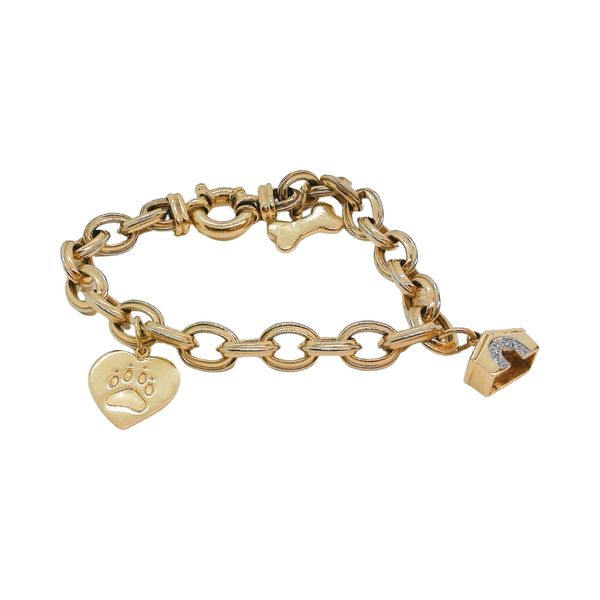 14K Yellow Gold Dog Charm Estate Bracelet Image 2 Joint Venture Jewelry Cary, NC