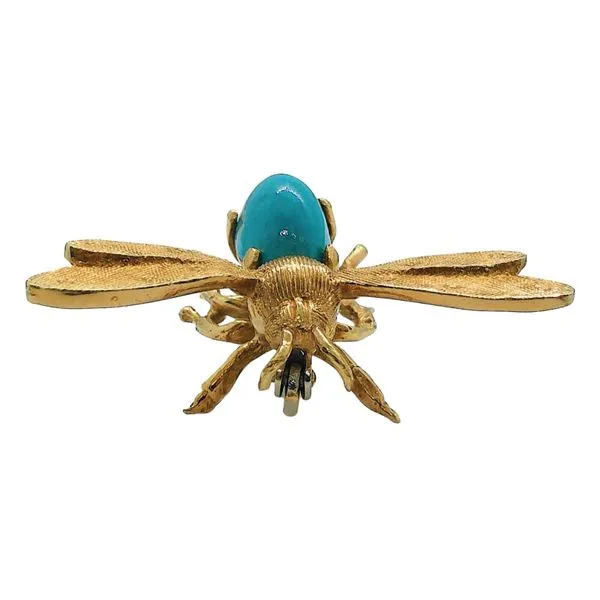Turquoise Bee Brooch Image 3 Joint Venture Jewelry Cary, NC