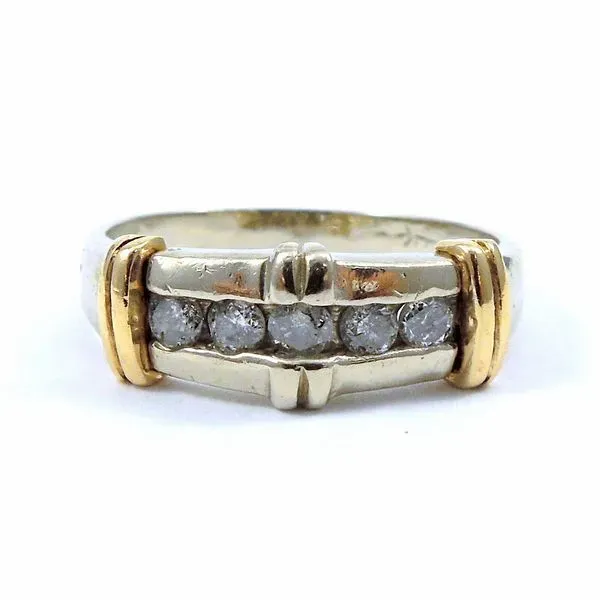 Gents Two Tone Diamond Wedding Band Joint Venture Jewelry Cary, NC