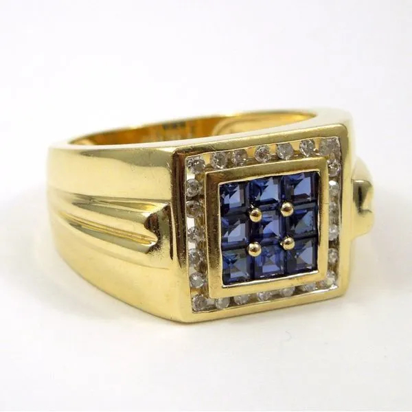 Gents Sapphire and Diamond Ring Image 2 Joint Venture Jewelry Cary, NC