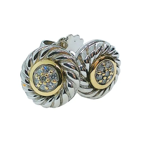 David Yurman Diamond Button Earrings Image 2 Joint Venture Jewelry Cary, NC