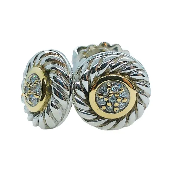 David Yurman Diamond Button Earrings Joint Venture Jewelry Cary, NC
