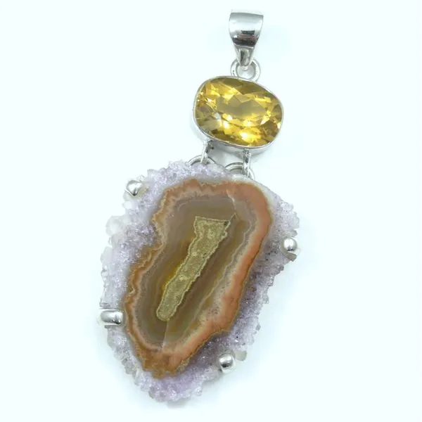 Agate & Citrine Pendant Joint Venture Jewelry Cary, NC