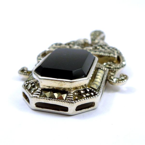 Vintage Onyx and Marcasite Panther Pendant Image 3 Joint Venture Jewelry Cary, NC