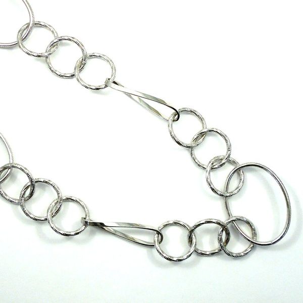 Silver Link Long Necklace Joint Venture Jewelry Cary, NC