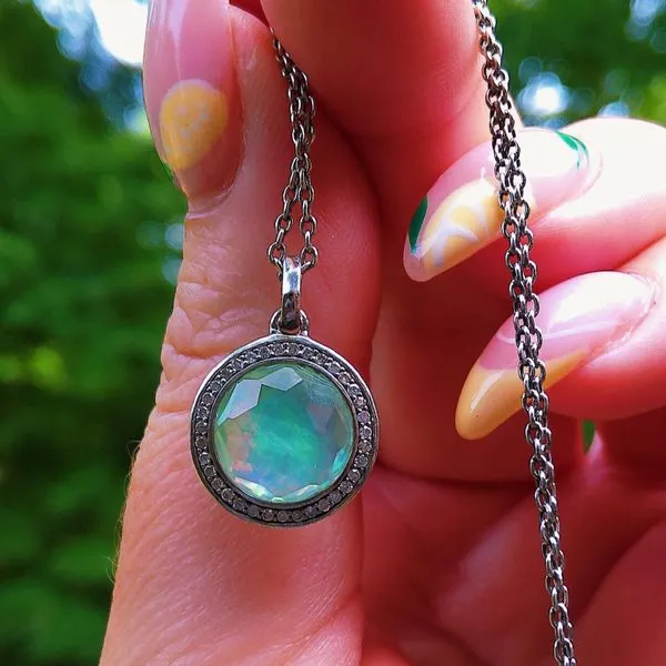 Ippolita Sterling Silver Lollipop Amazonite Triplet and Diamond Pendant Image 3 Joint Venture Jewelry Cary, NC