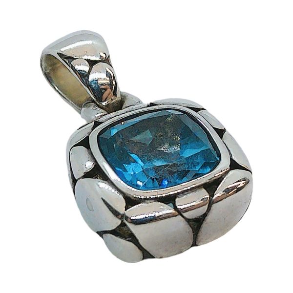 John Hardy Sterling Silver Dot Blue Topaz Pendant Image 2 Joint Venture Jewelry Cary, NC