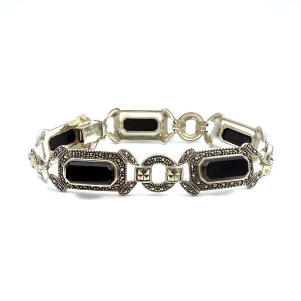 Vintage Onyx and Marcasite Bracelet Joint Venture Jewelry Cary, NC