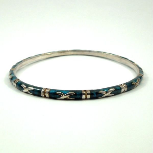 Blue Enamel Bangle Bracelet Joint Venture Jewelry Cary, NC