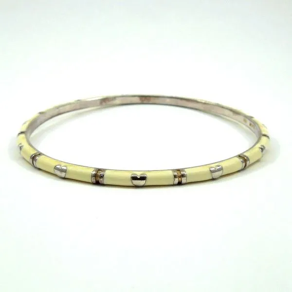 White Enamel Bangle Bracelet Joint Venture Jewelry Cary, NC